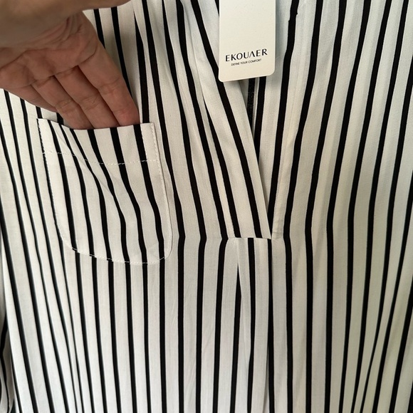 EKUAER Women’s Beach Stripe Bikini Cover/Blouse Size Small BNWT - Picture 5 of 10